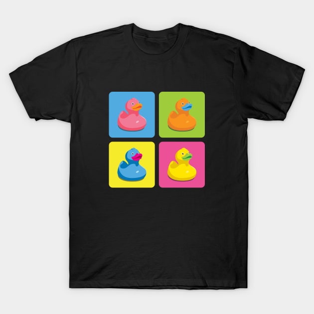 Rubber Duckies Pop Art T-Shirt by toy_soldier